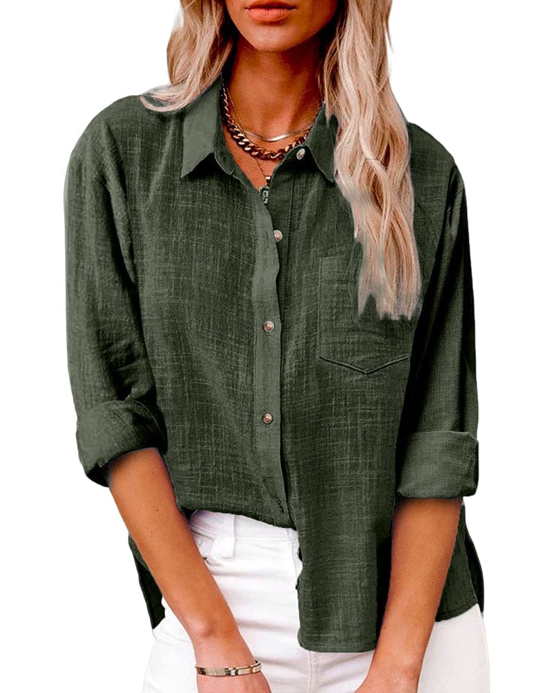 Quorra | Women's Relaxed Linen Button-Up Blouse
