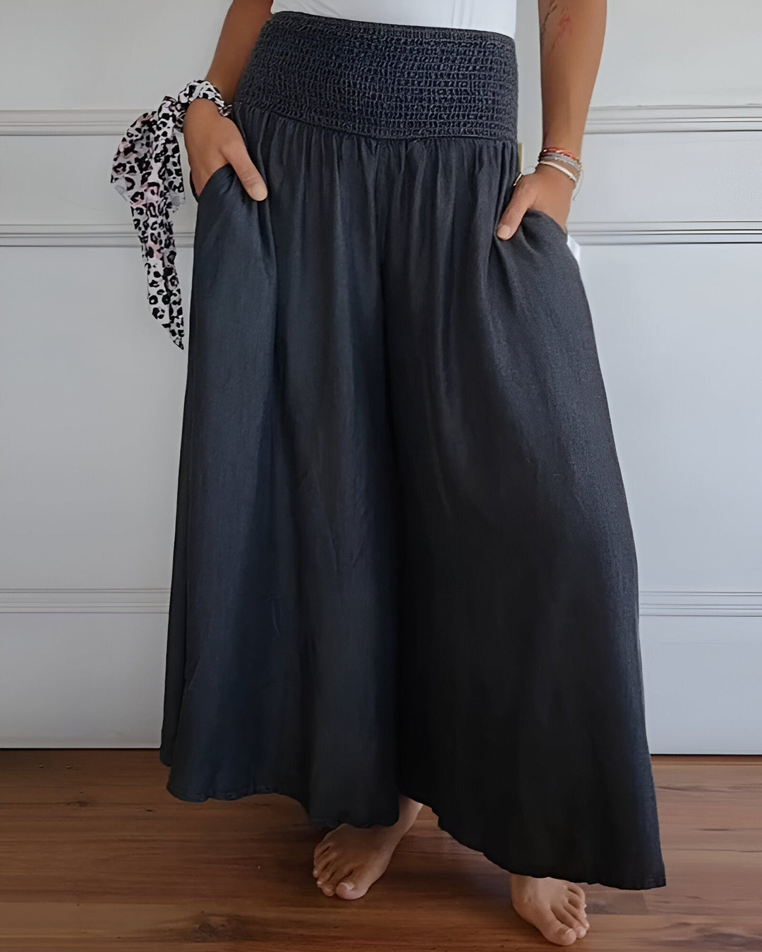 Xamira | Women's Elastic Waist Flowing Maxi Skirt