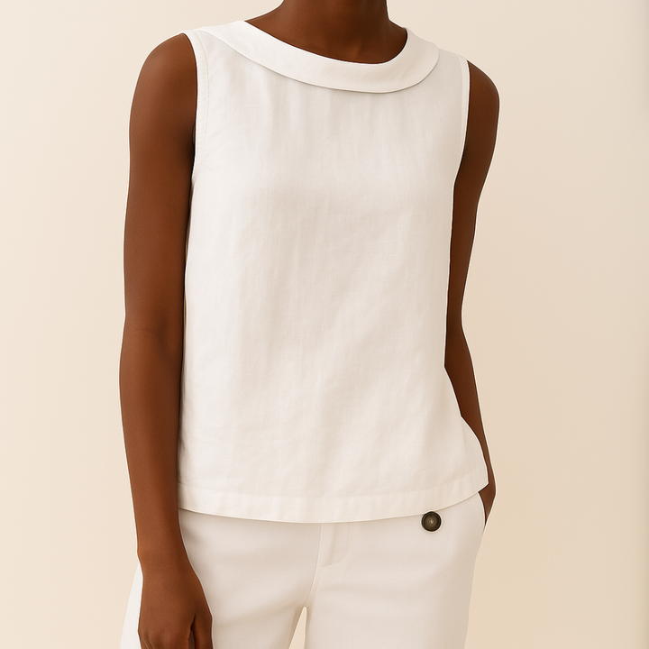 Crystal | Women's Sleeveless Roll Collar Top