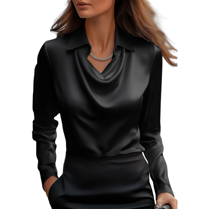 Scarlett | Women's Elegant Long Sleeve Satin Blouse
