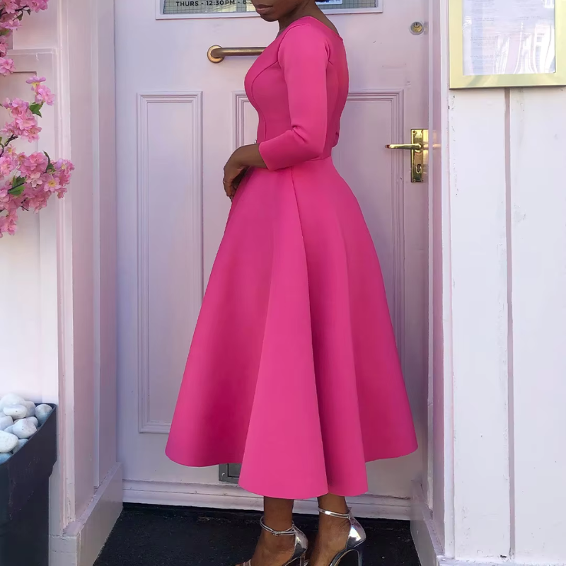 Elvina | Women's A-Line Midi Wedding Guest Dress