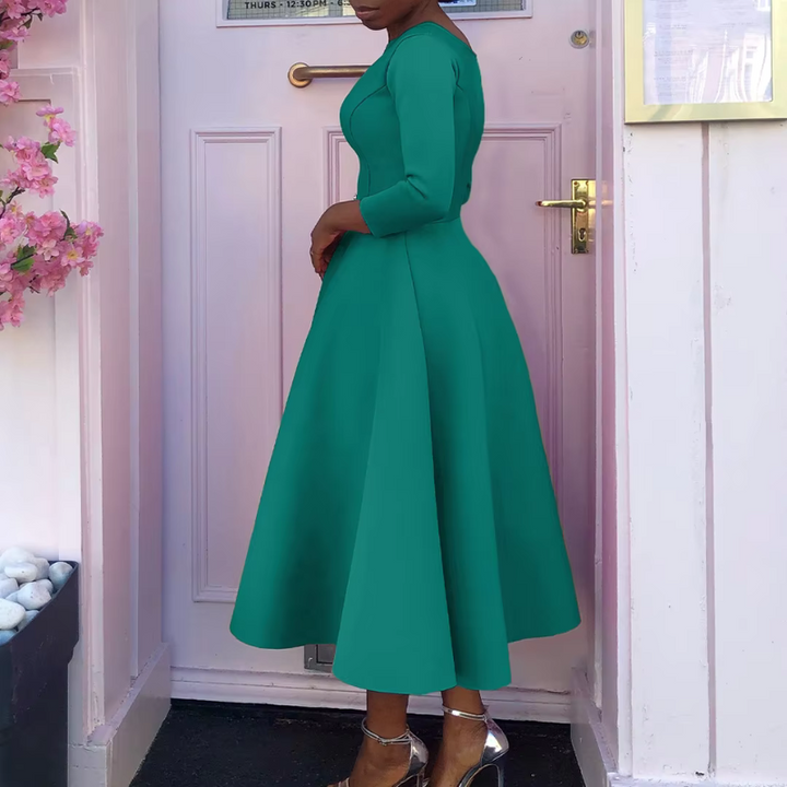 Elvina | Women's A-Line Midi Wedding Guest Dress