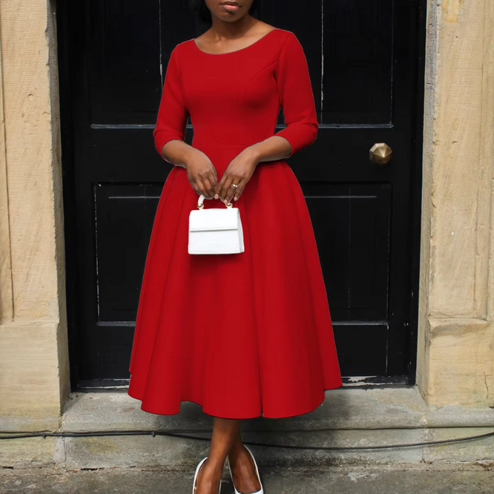 Elvina | Women's A-Line Midi Wedding Guest Dress