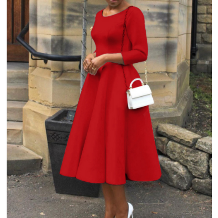 Elvina | Women's A-Line Midi Wedding Guest Dress