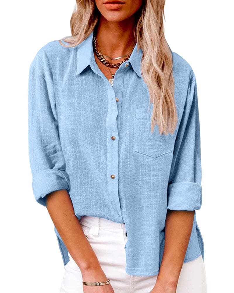 Quorra | Women's Relaxed Linen Button-Up Blouse