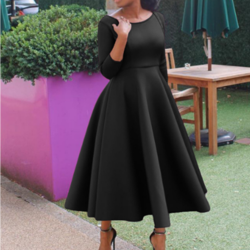 Elvina | Women's A-Line Midi Wedding Guest Dress