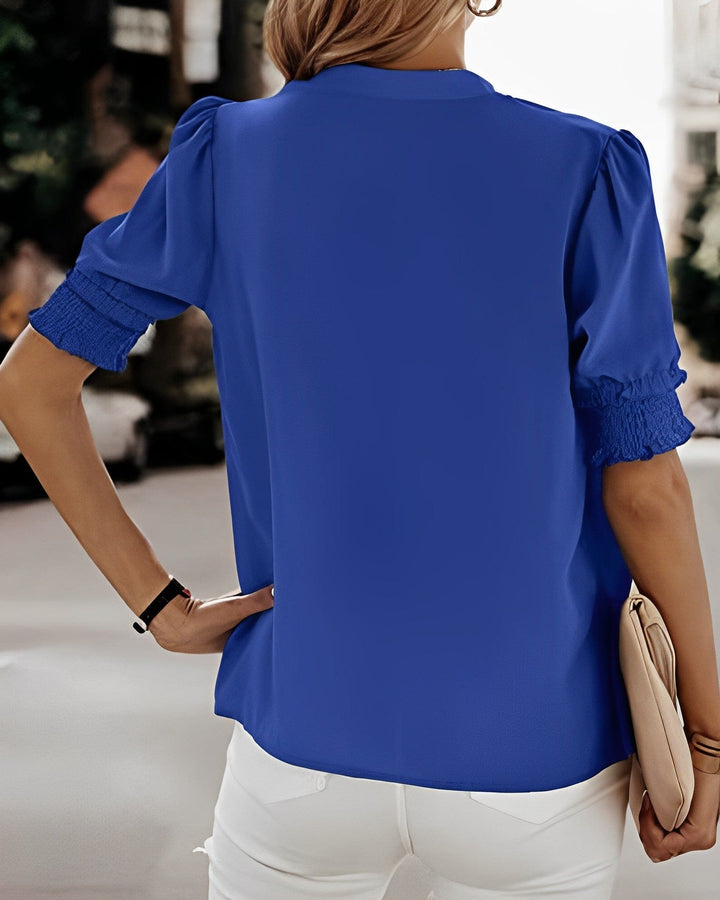 Virelle | Women's V-Neck Short Sleeve Blouse