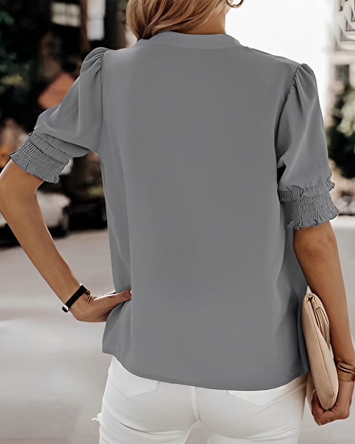 Virelle | Women's V-Neck Short Sleeve Blouse