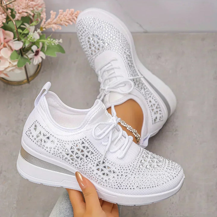 Embla | Women's Embellished Knit Wedge Sneakers