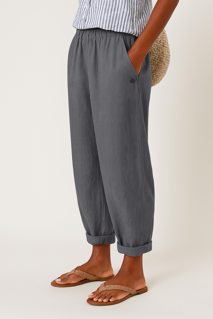 Wanda | Women's Casual Linen Blend Tapered Pants