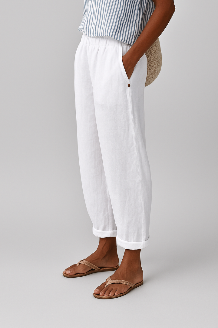 Wanda | Women's Casual Linen Blend Tapered Pants
