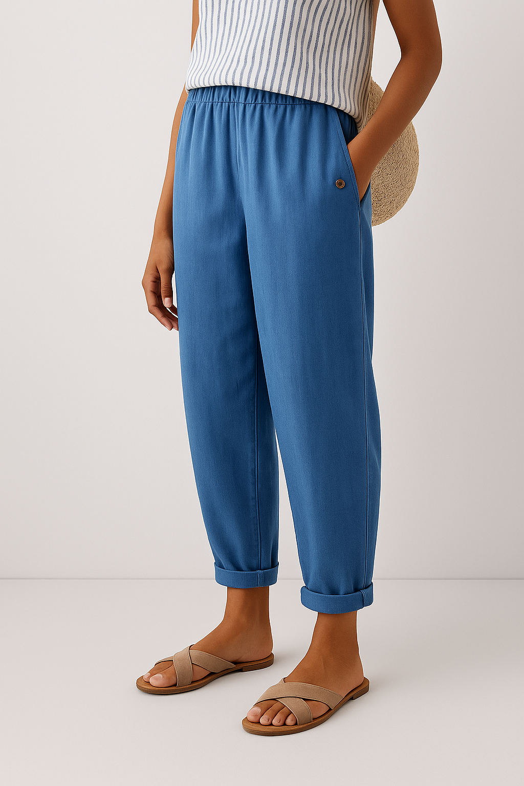Wanda | Women's Casual Linen Blend Tapered Pants
