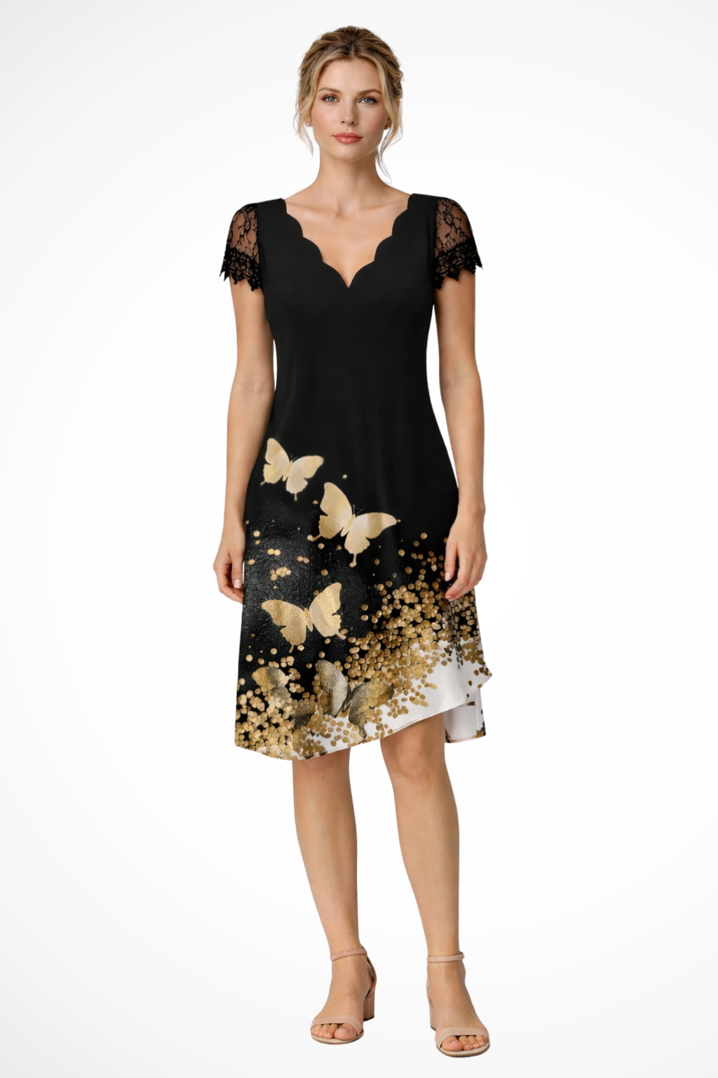 Wistera | Women's Lace Sleeve Mini Wedding Guest Dress