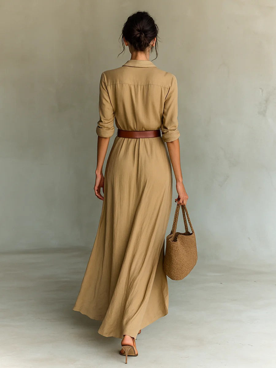 Aelswith | Women's Wrap Lapel Summer Maxi Dress