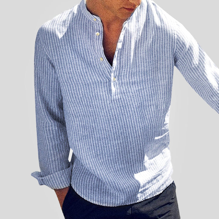 Draven | Men's Striped Linen Summer Shirt
