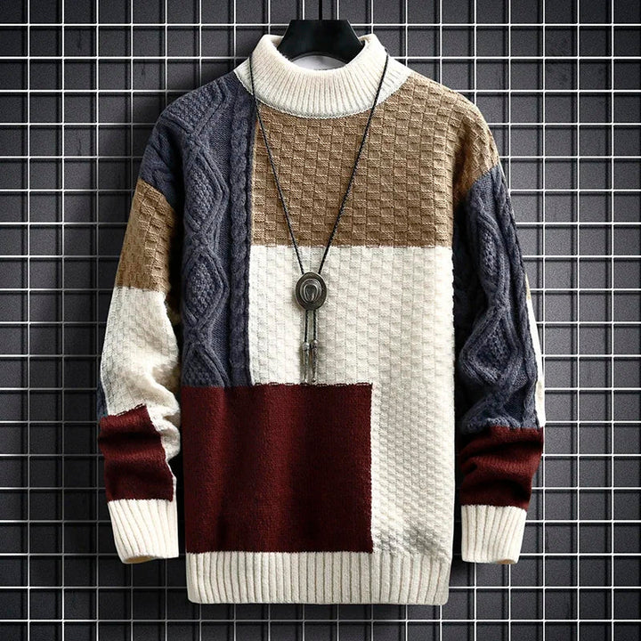 Brent | Men's Patchwork Knit Sweater