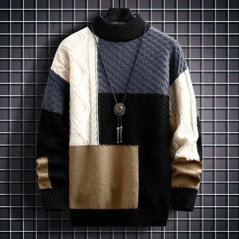 Brent | Men's Patchwork Knit Sweater