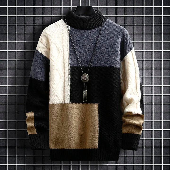 Brent | Men's Patchwork Knit Sweater