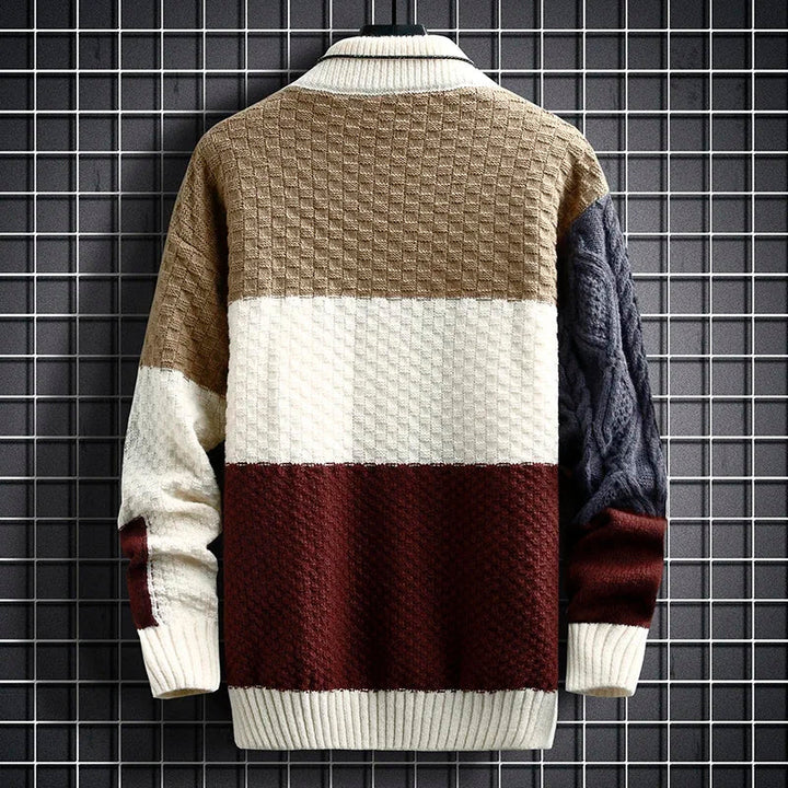 Brent | Men's Patchwork Knit Sweater