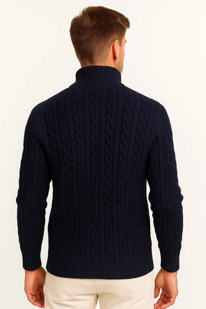 Tavix | Men's Half Zip Cable Knit Sweater