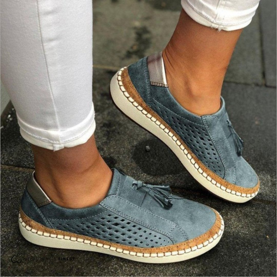 Calanthe | Women's Perforated Tassel Slip-On Sneakers