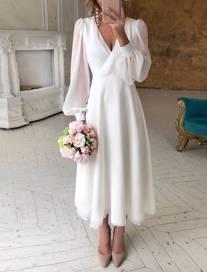 Elicia | Women's Long Sleeve Flowing Wedding Dress