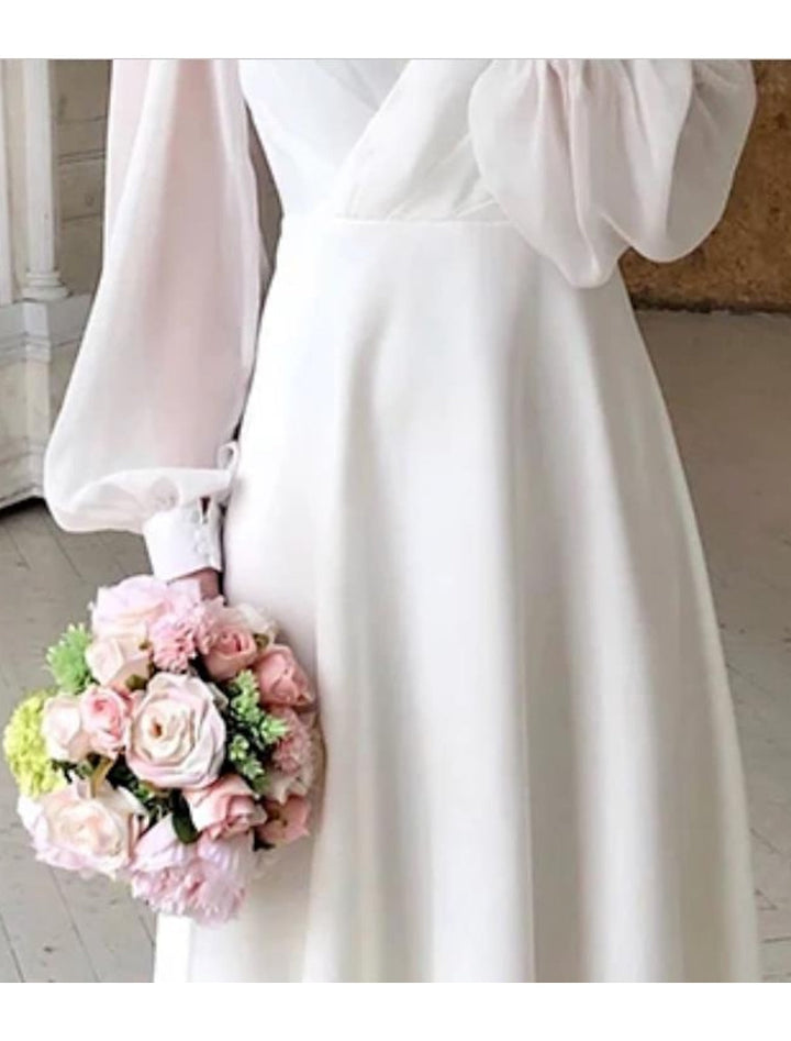 Elicia | Women's Long Sleeve Flowing Wedding Dress