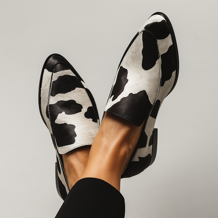 Audley | Women's Cow Print Walking Loafers