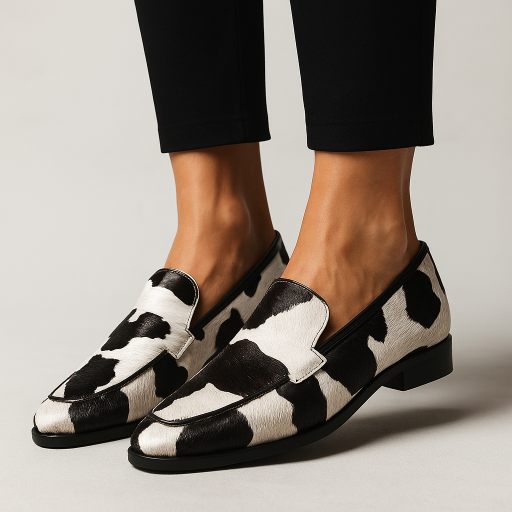 Audley | Women's Cow Print Walking Loafers