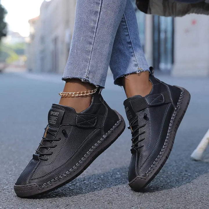 Fenella | Women's Contrast Stitch Lace-Up Casual Sneakers