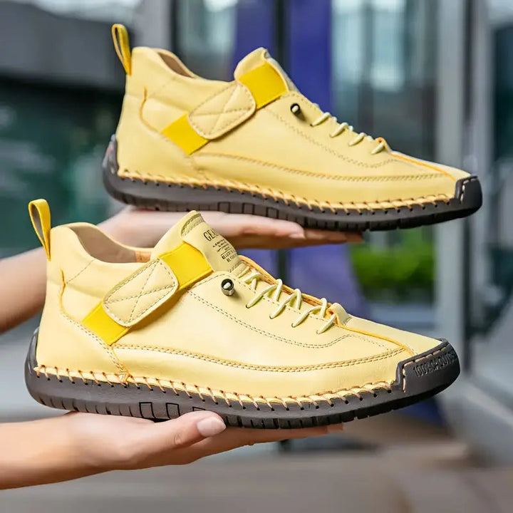 Fenella | Women's Contrast Stitch Lace-Up Casual Sneakers