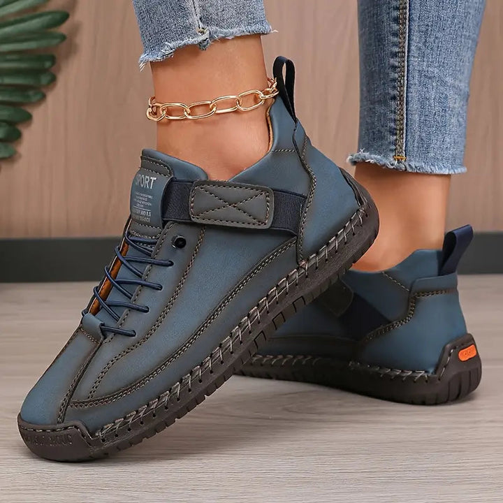 Fenella | Women's Contrast Stitch Lace-Up Casual Sneakers