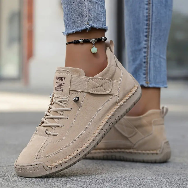 Fenella | Women's Contrast Stitch Lace-Up Casual Sneakers