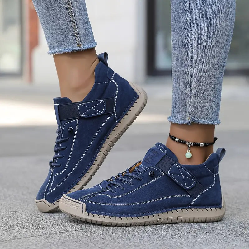 Fenella | Women's Contrast Stitch Lace-Up Casual Sneakers