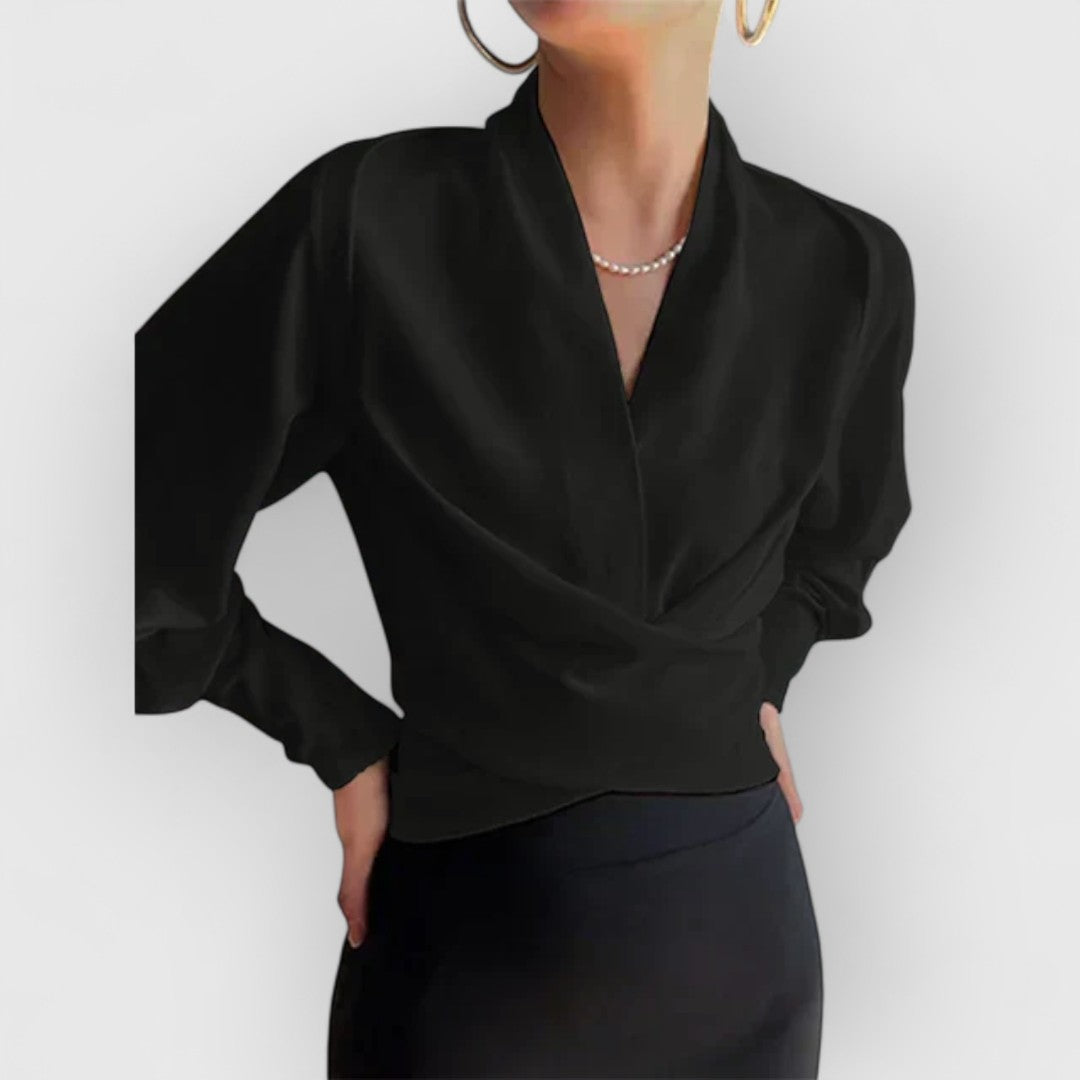 Drucilla | Women's Wrap Puff Sleeve Blouse