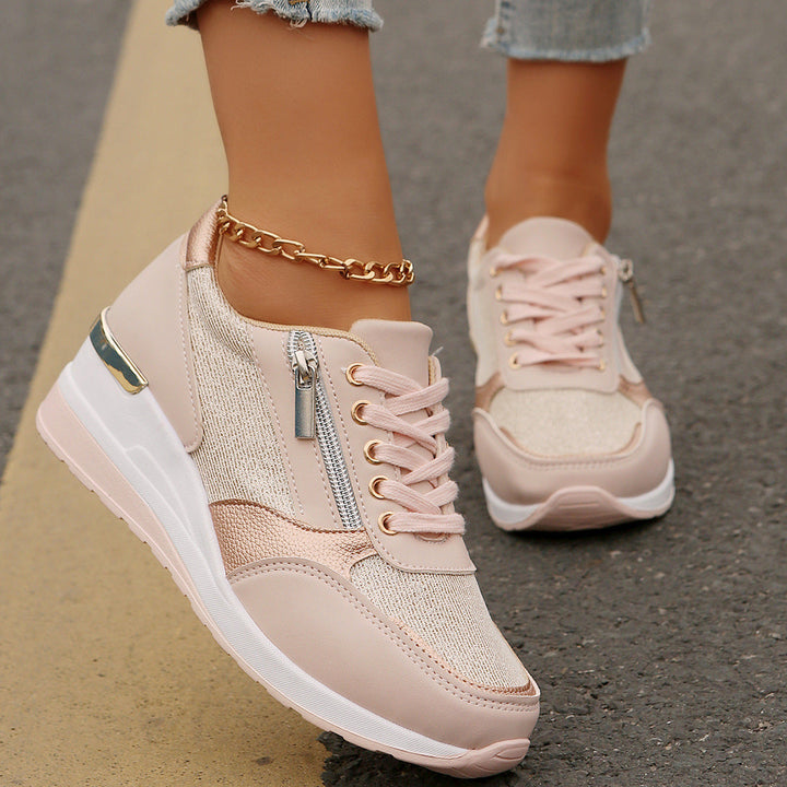 Arminel | Women's Panelled Lace-Up Wedge Trainers