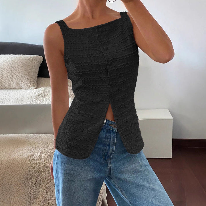 Emily | Women's Sleeveless Button Front Summer Top