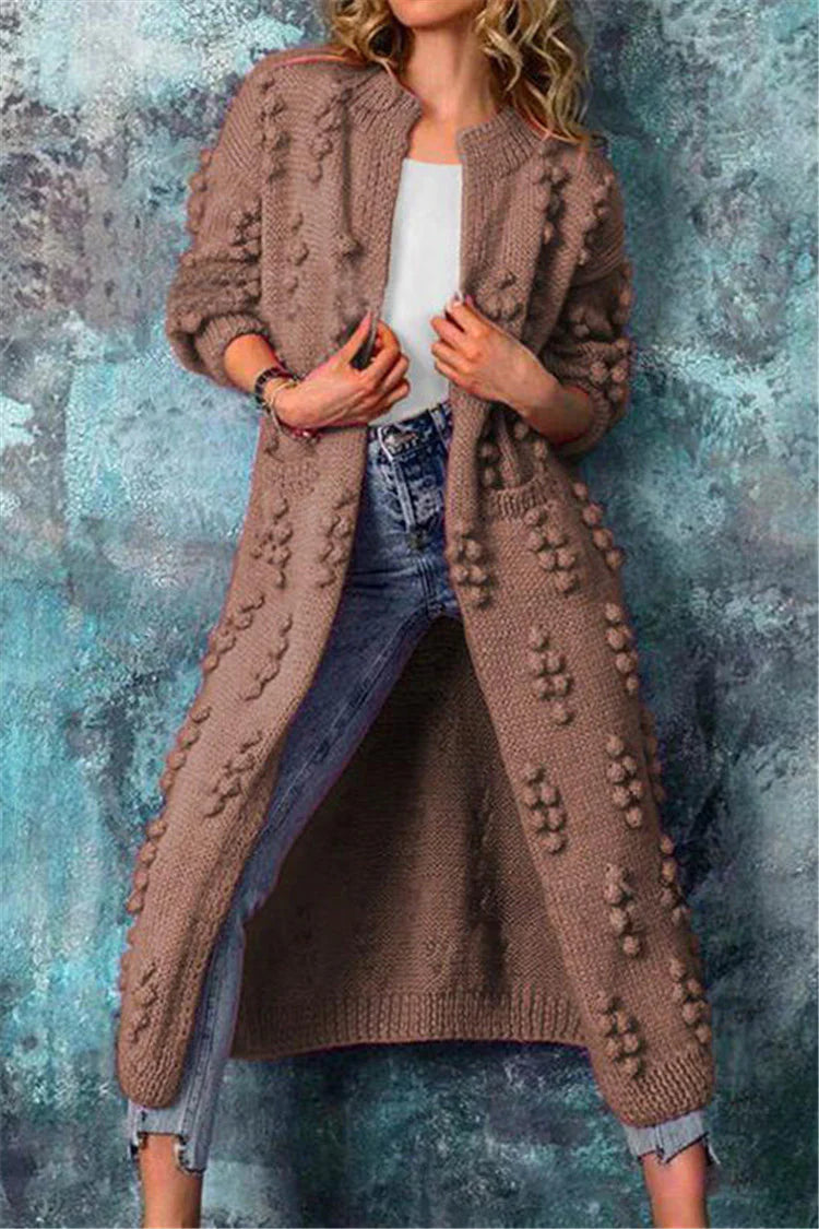 Amira | Women's Textured Knit Long Cardigan