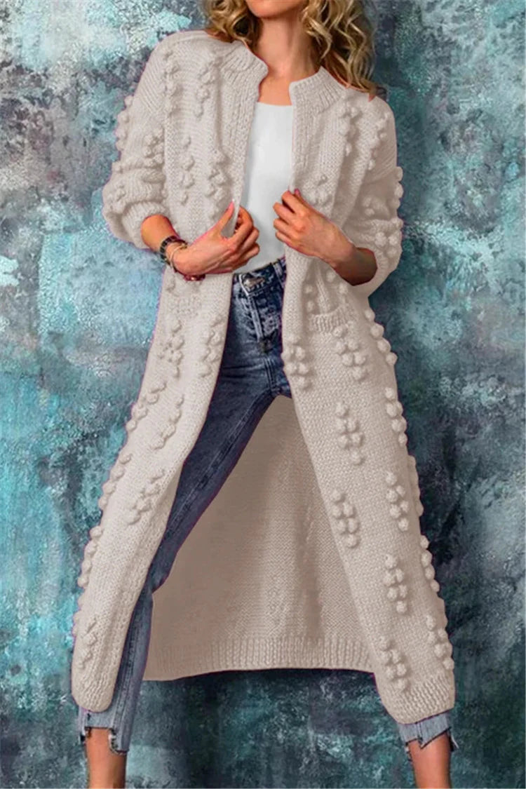 Amira | Women's Textured Knit Long Cardigan