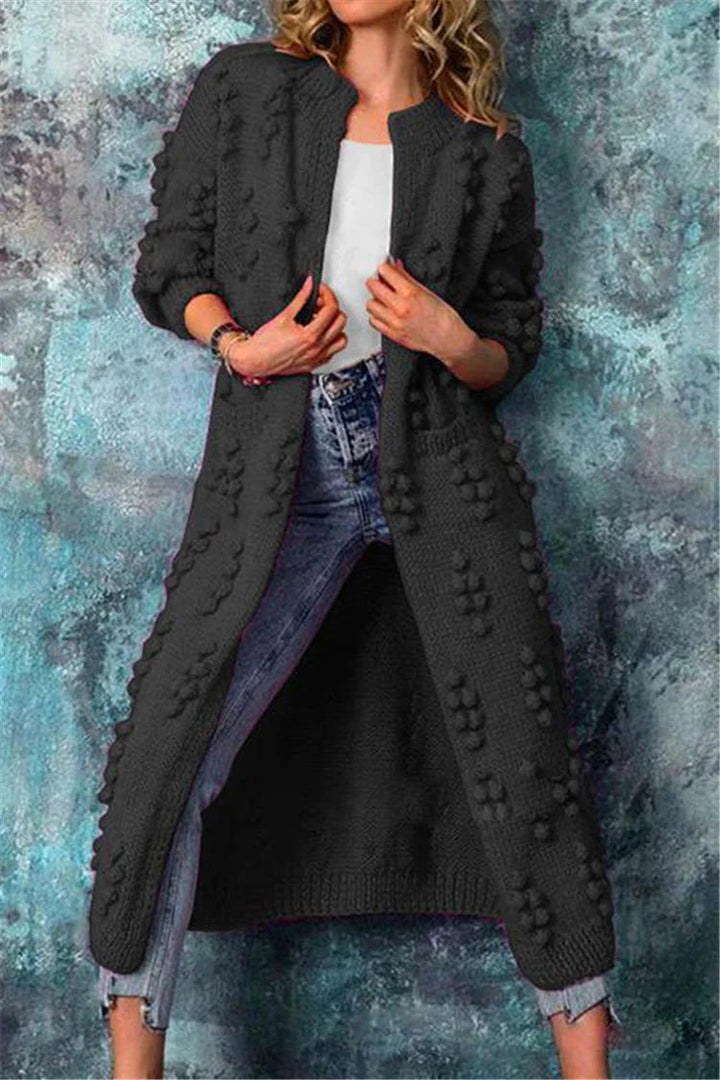Amira | Women's Textured Knit Long Cardigan