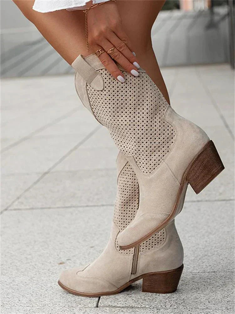 Tirelle | Women's Perforated Cowboy Calf Boots