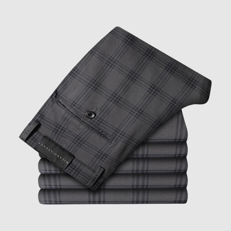 Bentley | Men's Plaid Slim Fit Trousers