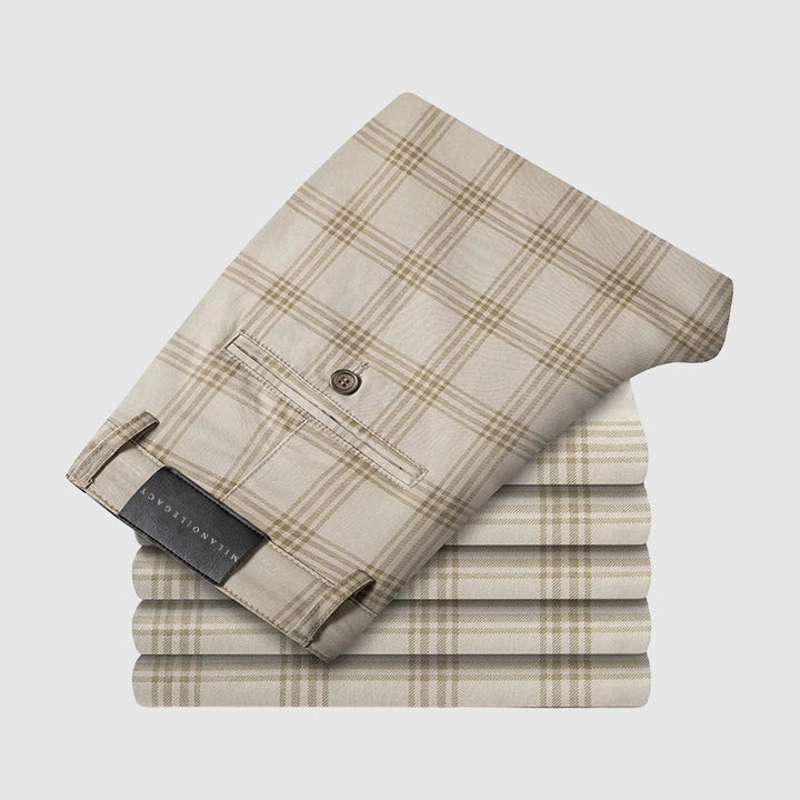 Bentley | Men's Plaid Slim Fit Trousers
