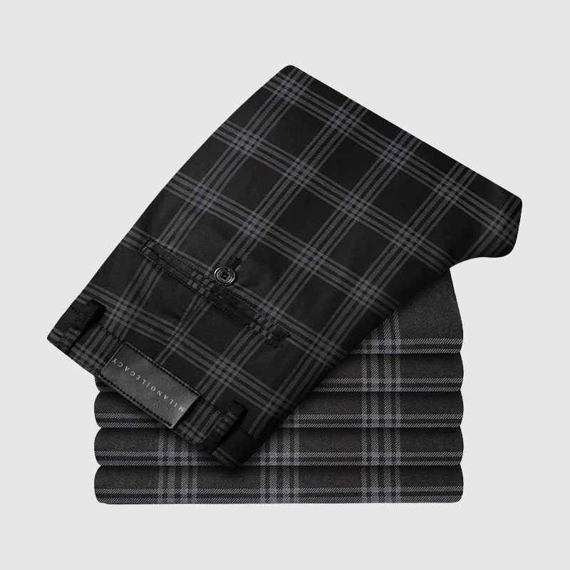 Bentley | Men's Plaid Slim Fit Trousers