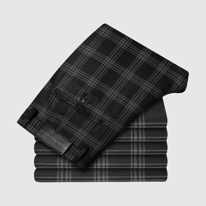 Bentley | Men's Plaid Slim Fit Trousers