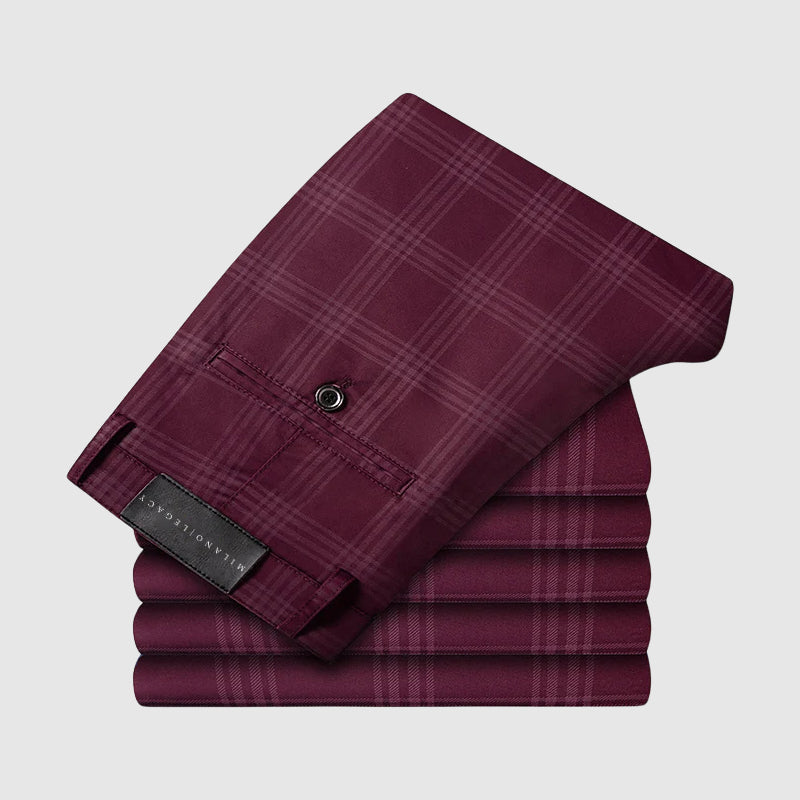 Bentley | Men's Plaid Slim Fit Trousers
