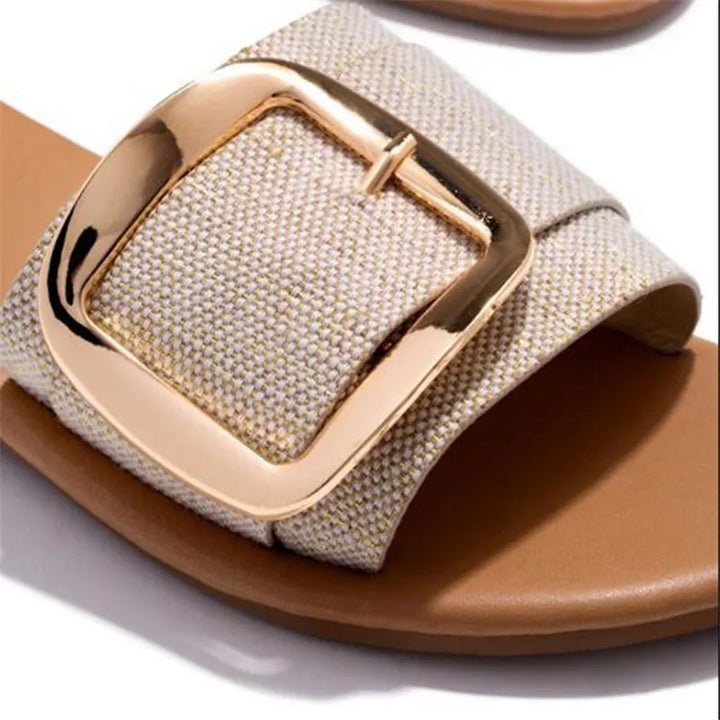 Thalina | Women's Buckle Strap Slide Sandals
