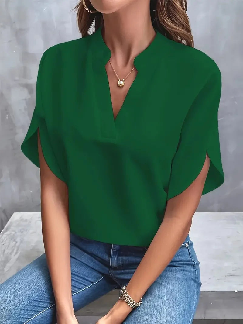 Velora | Women's V-Neck Flowing Blouse