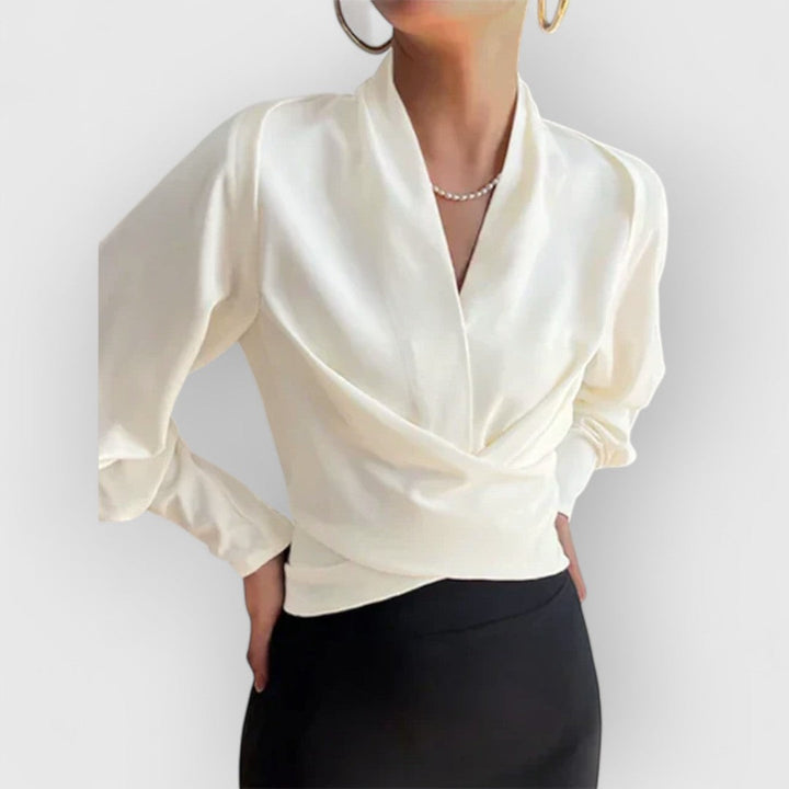Drucilla | Women's Wrap Puff Sleeve Blouse