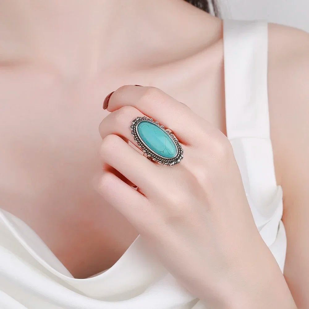Esther | Women's Vintage Turquoise Statement Ring